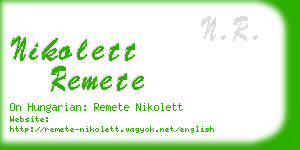 nikolett remete business card